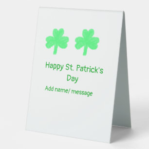 Happy St. Patrick's day green shamrock leaf add na