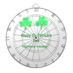 Happy St. Patrick's day green shamrock leaf add na Dartboard