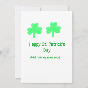 Happy St. Patrick's day green shamrock leaf add na Invitation