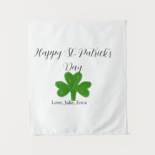 Happy St. Patrick's day green shamrock name Tapestry