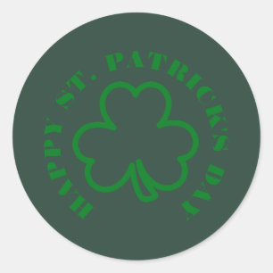 Happy St. patrick's day green Shamrocks family Classic Round Sticker
