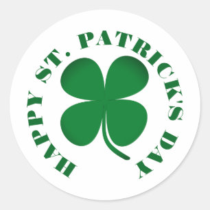 Happy St. patrick's day green Shamrocks family Classic Round Sticker