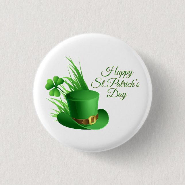 Happy St. Patrick's Day Greetings 3 Cm Round Badge (Front)
