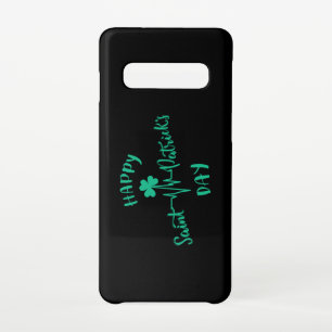 Happy St Patricks Day Heartbeat pulse Shamrock Samsung Galaxy Case