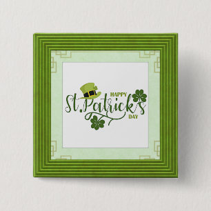 Happy St. Patrick's Day, holiday design, 15 Cm Square Badge