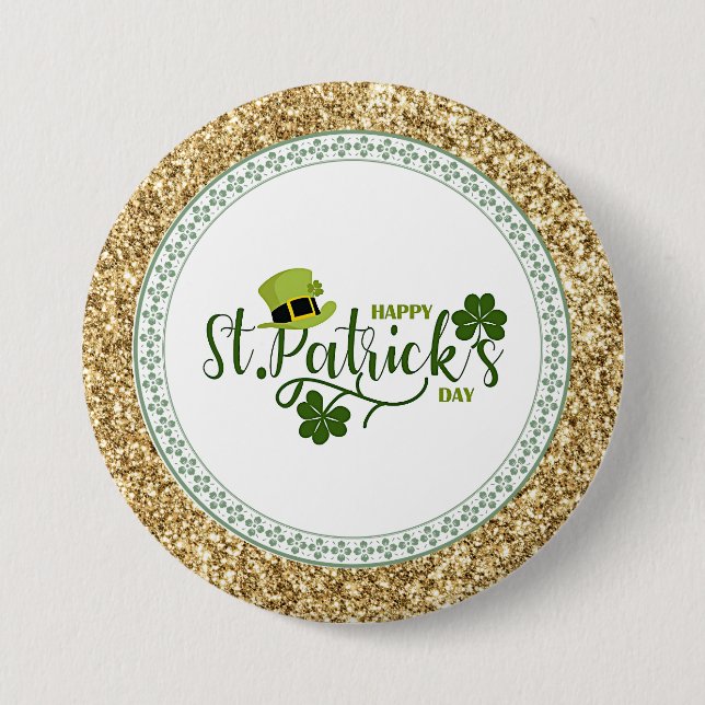 Happy St. Patrick's Day, holiday design, 7.5 Cm Round Badge (Front)