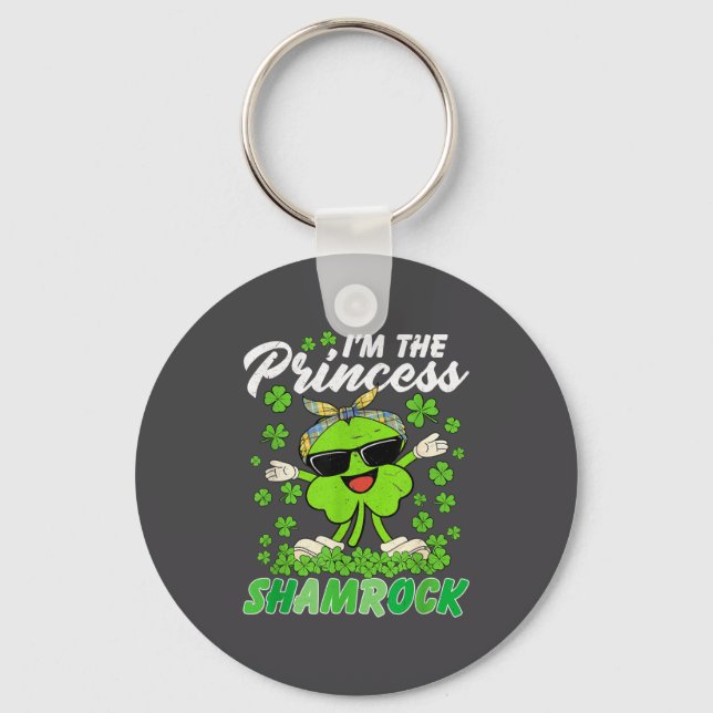 Happy St Patrick's Day I'm The Princess Shamrock I Key Ring (Front)