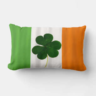 Happy St. Patrick's Day Irish Flag Shamrock Clover Lumbar Cushion