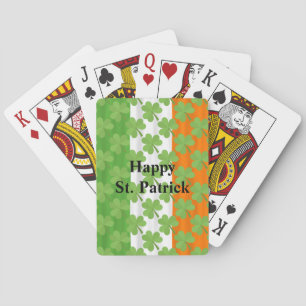 Happy St. Patrick's Day Irish Flag Shamrock Paddy Playing Cards