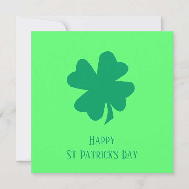 Happy St Patrick's Day Irish Green Shamrock 2025  Holiday Card (Front)