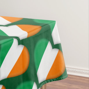Happy St. Patrick's Day Irish Hearts Flag Pattern Tablecloth