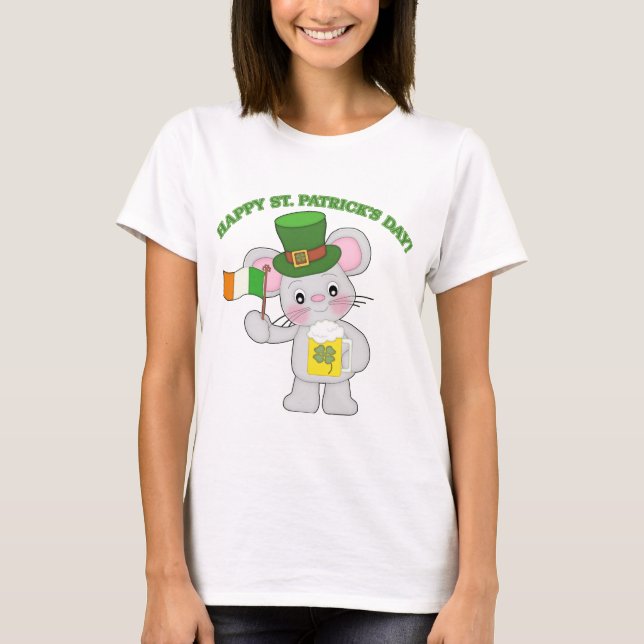 Happy St. Patrick's Day Irish Mouse T-Shirt (Front)