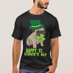 Happy St Patricks Day Irish Pug Dog Cute Saint Pad T-Shirt