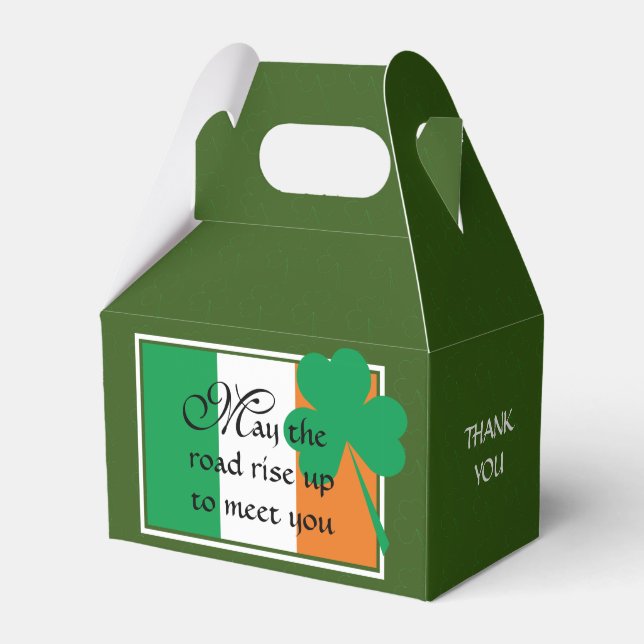 HAPPY ST PATRICK'S DAY Irish Shamrock Blessing Favour Box (Front Side)