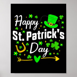 Happy st patrick's day irish shamrock men women poster