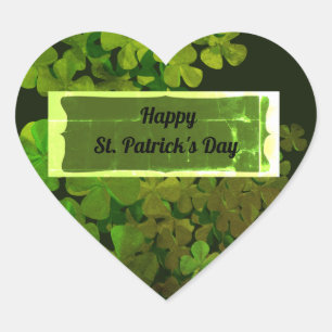 Happy St.Patrick's Day,irish shamrocks Heart Sticker