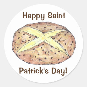 Happy St. Patrick's Day Irish Soda Bread Loaf Classic Round Sticker