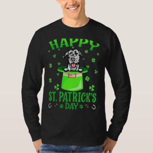 Happy St Patrick's Day Irish Wolfhound Dog Shamroc T-Shirt