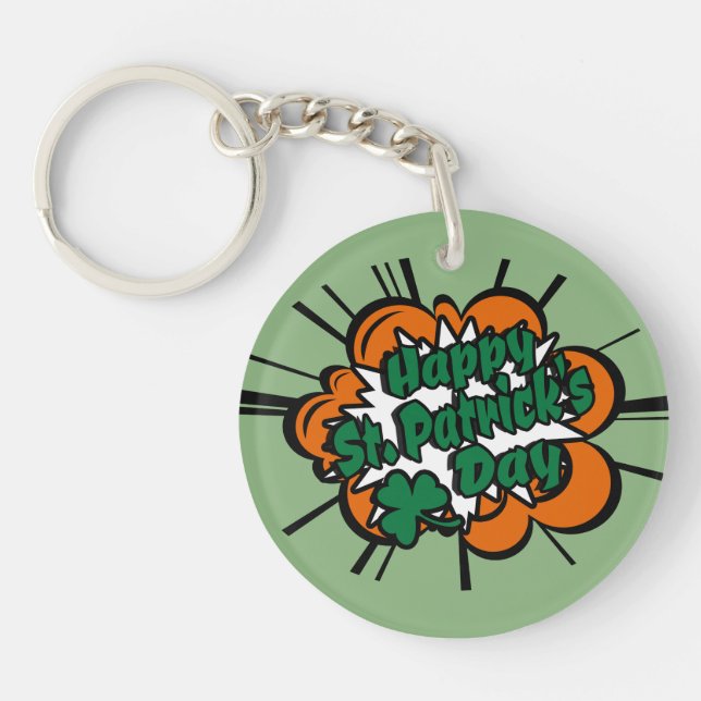 Happy St. Patrick's Day Key Ring (Front)