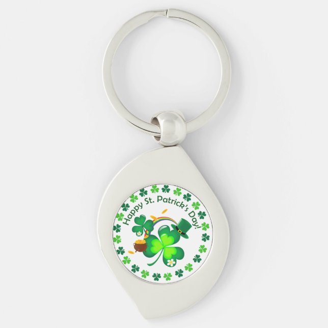 Happy St. Patrick's Day Key Ring (Front)