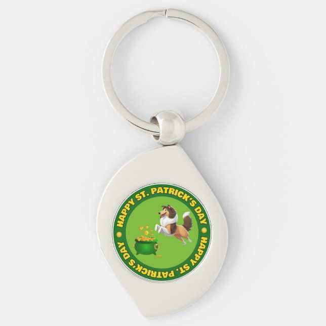 Happy St. Patrick's Day Key Ring (Front)