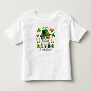 Happy St. Patrick's Day Kitten Toddler T-Shirt