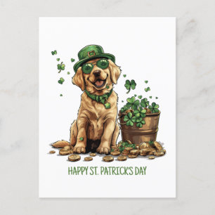 Happy St. Patrick's Day Labrador Retriever Dog Postcard