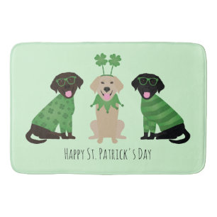 Happy St Patricks Day Labrador Retriever Dogs Bath Mat