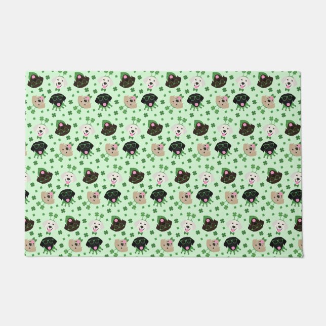 Happy St Patricks Day Labrador Retriever Dogs Doormat (Front)