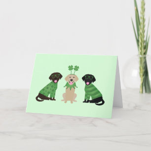Happy St Patricks Day Labrador Retriever Dogs Holiday Card