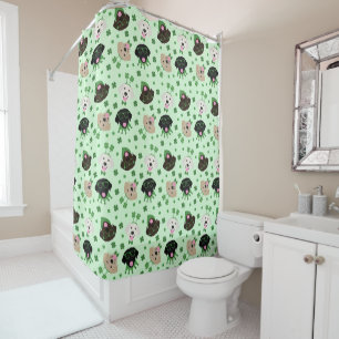 Happy St Patricks Day Labrador Retriever Dogs Shower Curtain
