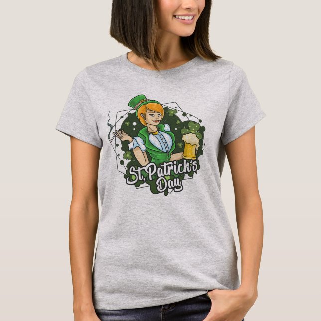 Happy St. Patrick's Day | Lady Bar Maid T-Shirt (Front)