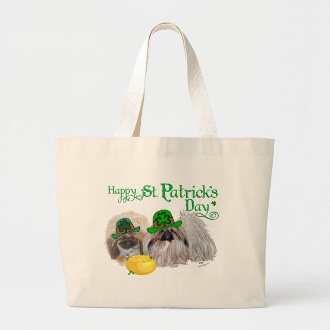 Happy St Patricks Day Large Tote Bag (Front)