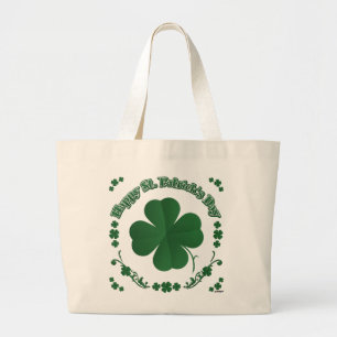 Happy St. Patrick's Day Large Tote Bag