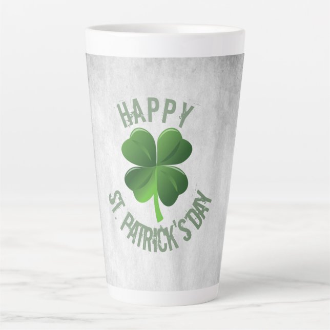 Happy St. Patrick's Day Latte Mug (Front)