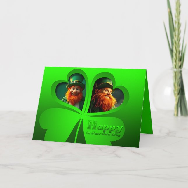 Happy St Patrick's Day Leprechaun Add Photo HGC3 Card (Front)