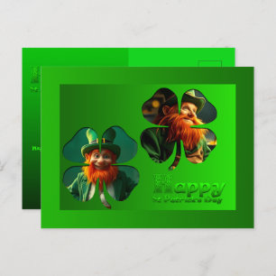 Happy St Patrick's Day Leprechaun Add Photo PostC2 Holiday Postcard