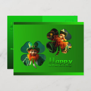 Happy St Patrick's Day Leprechaun Add Photo PostC Holiday Postcard