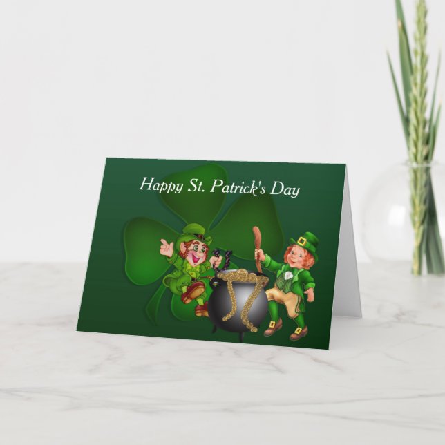 Happy St. Patrick's Day Leprechaun Card (Front)