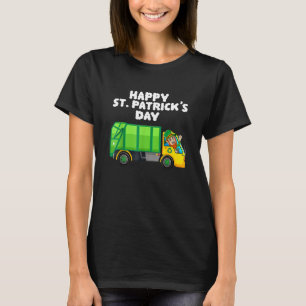 Happy St Patricks Day Leprechaun Garbage Truck T-Shirt