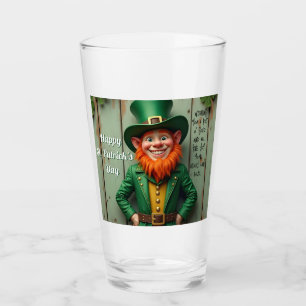 Happy St. Patrick's Day Leprechaun Glass
