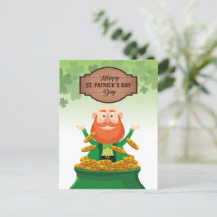 Happy St. Patrick's Day Leprechaun Holiday Postcard