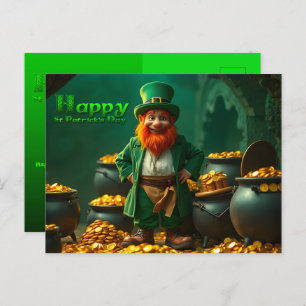 Happy St Patrick's Day Leprechaun HPostC01 Holiday Postcard