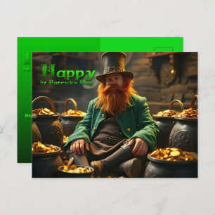 Happy St Patrick's Day Leprechaun HPostC03 Holiday Postcard