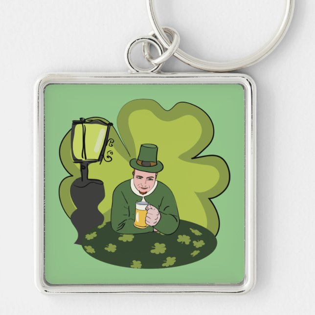 "HAPPY ST. PATRICK'S DAY" LEPRECHAUN KEY RING (Front)