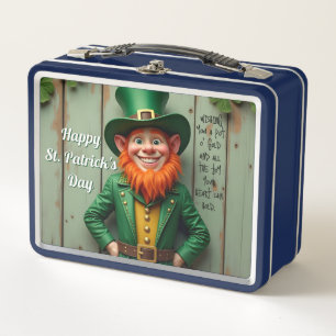 Happy St. Patrick's Day Leprechaun Metal Lunch Box