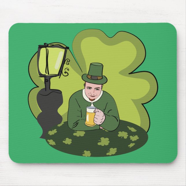"HAPPY ST. PATRICK'S DAY" LEPRECHAUN MOUSE PAD (Front)