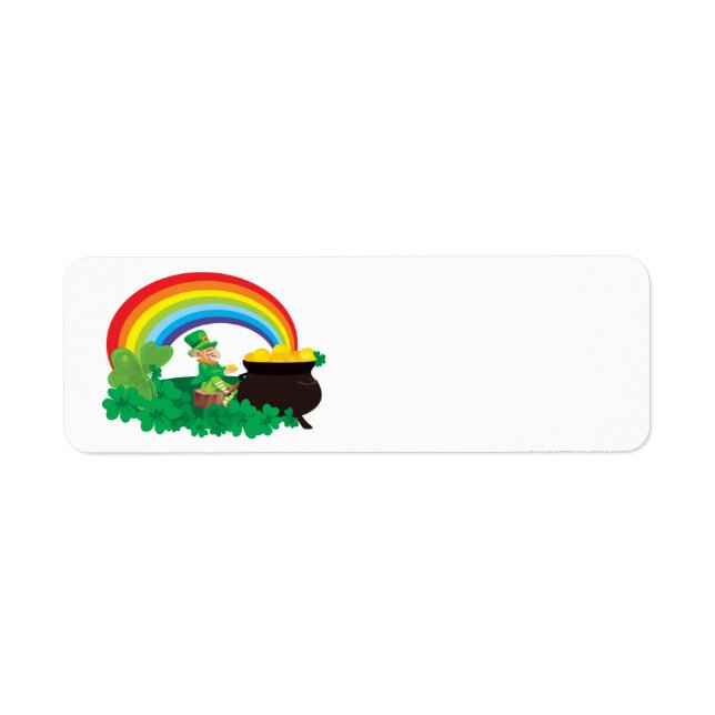 Happy St. Patrick's Day Leprechaun Return Address Label (Front)