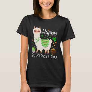 Happy St Patricks Day Llama Dad Mom Boy Girl T-Shirt