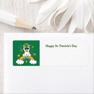 Happy St. Patrick's Day llama return address label